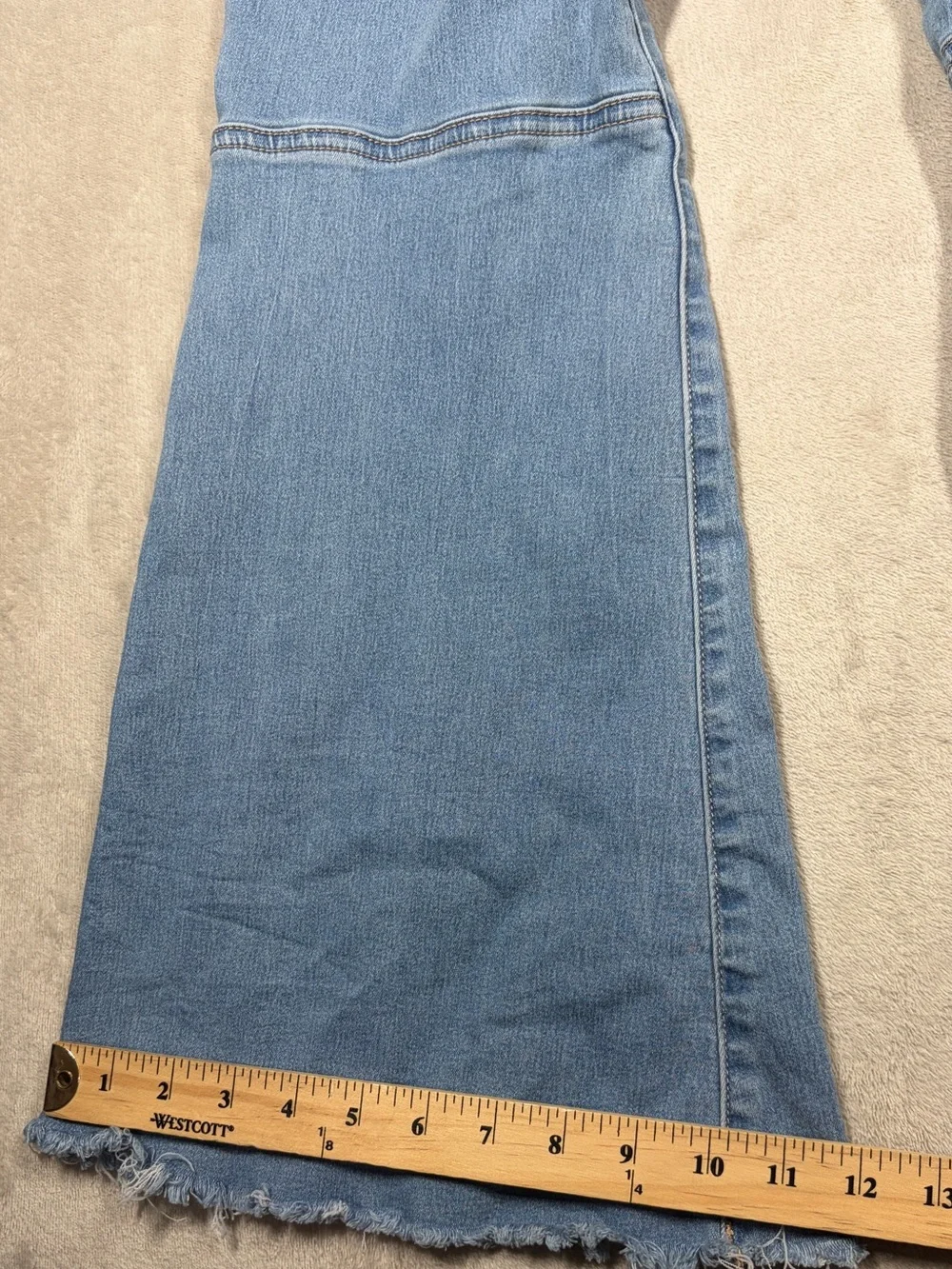 Free People We the Free Light Blue Wash Cropped Flare High Rise Boho Jeans 26